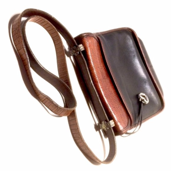 Brighton Mock Crock Flap Saddle Shoulder Bag - Picture 4 of 7